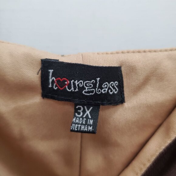 Hourglass Y2K Brown Tan Lined Handkerchief Hem Fairy Twee Midi Dress Plus Sz 3X - Picture 4 of 7